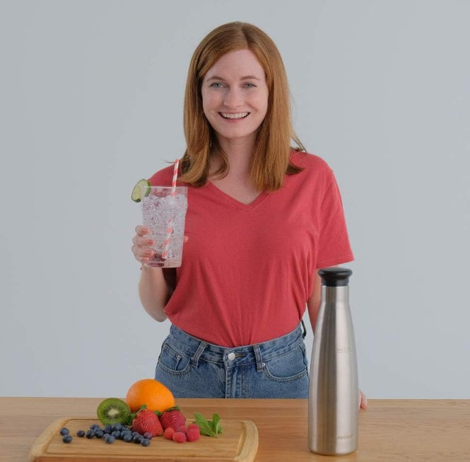 Mosa Soda Splash Brushed Stainless Steel Soda Maker by Kitchen Niche