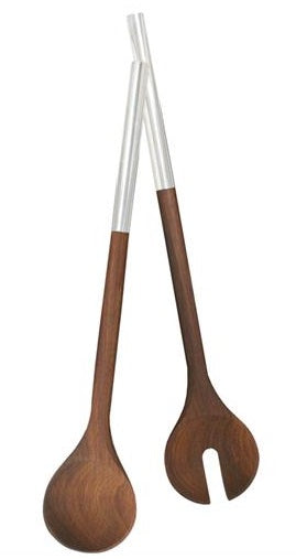 Natural Living Acacia Wood Salad Server Set by Kitchen Niche