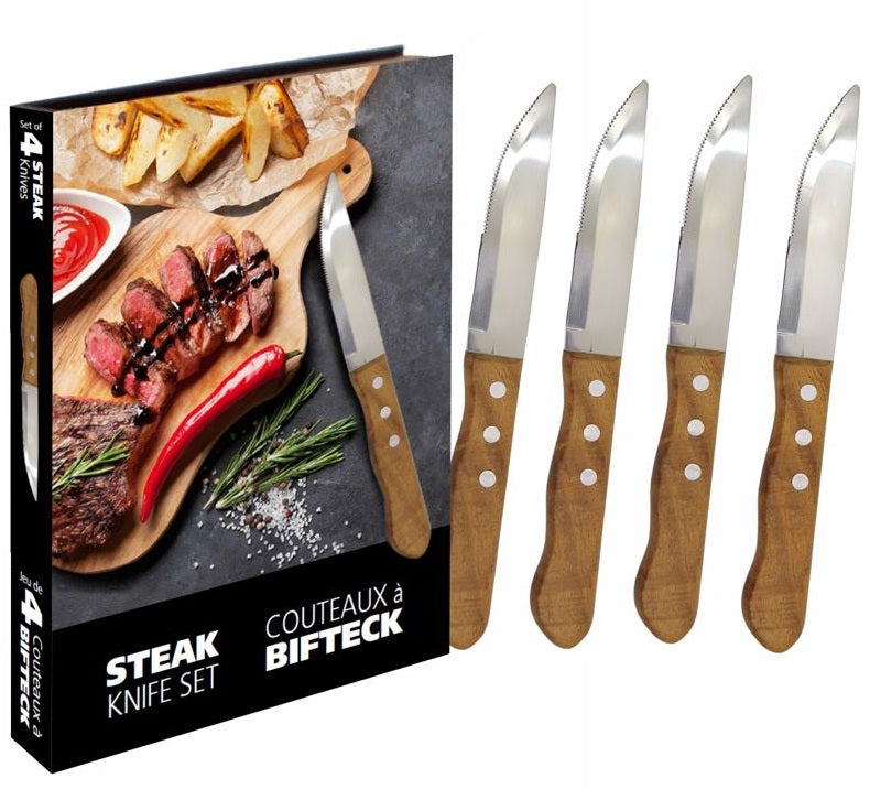 Natural Living Steak Knife Set of 4 by Kitchen Niche