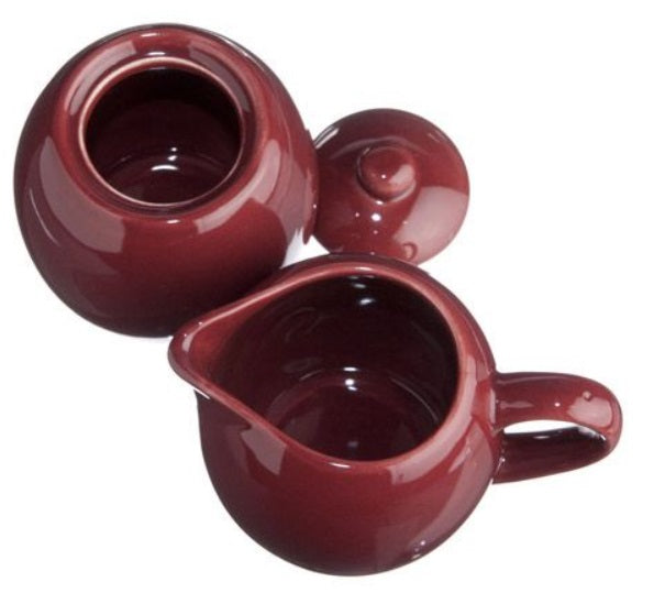 Old Amsterdam Burgundy Milk & Sugar Set by Kitchen Niche