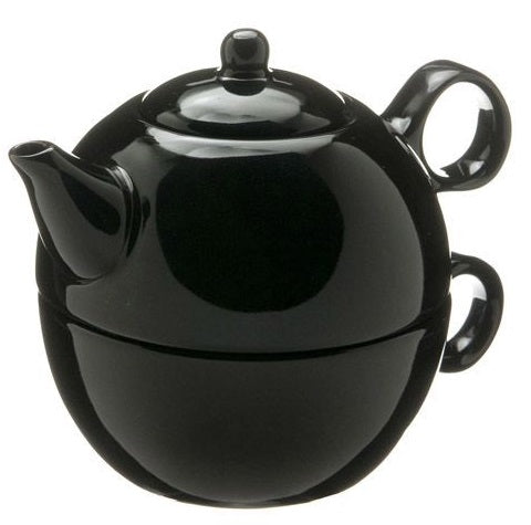 Old Amsterdam Black 1-Cup Tea 4 One Teapot With Mug by Kitchen Niche