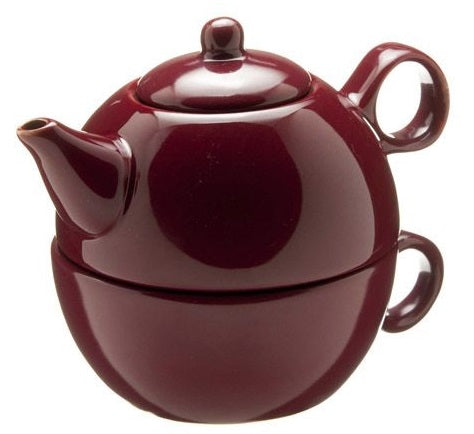 Old Amsterdam Burgundy 1-Cup Tea 4 One Teapot With Mug by Kitchen Niche