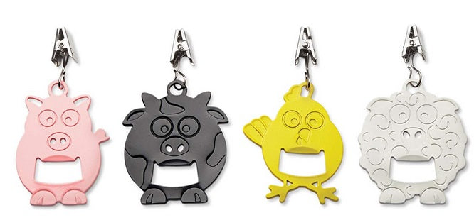 Outset Barnyard Tablecloth Weights with Bottle Opener by Kitchen Niche