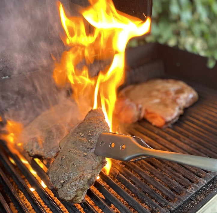 Outset Jackson Acacia Wood Grill Spatula & Tongs Set by Kitchen Niche