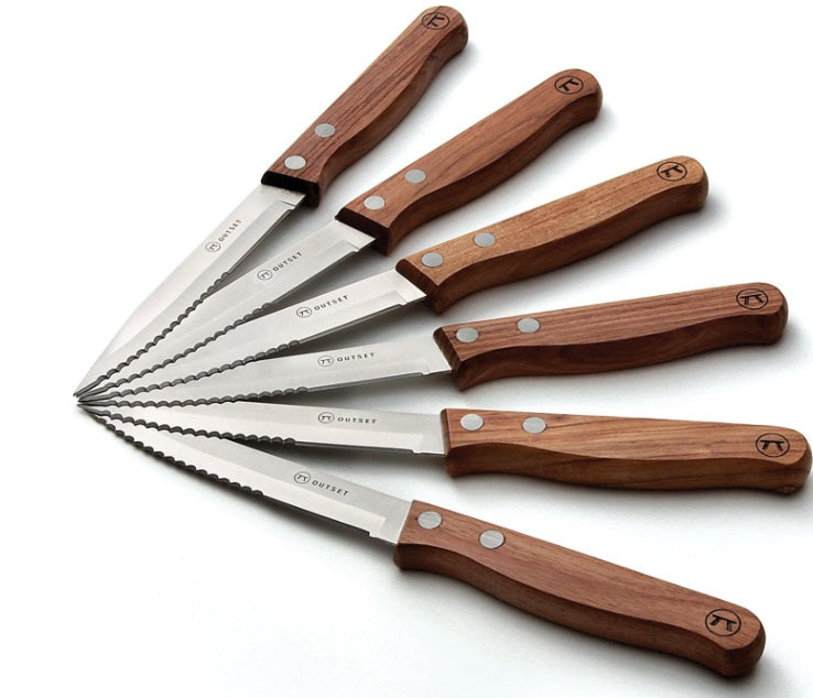 Outset Rosewood Steak Knife Set of 6 by Kitchen Niche