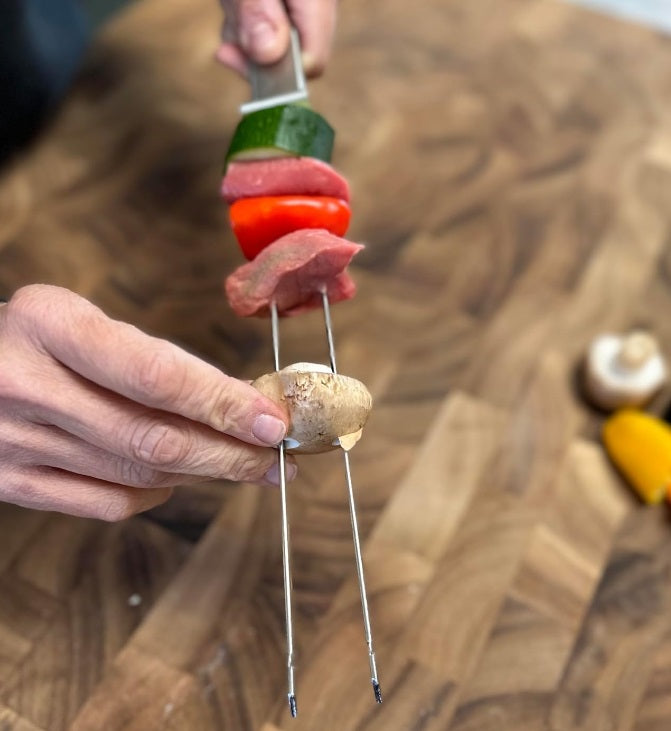 Outset Set of 4 Stainless Steel Barbecue Slider Skewers Outset by Kitchen Niche