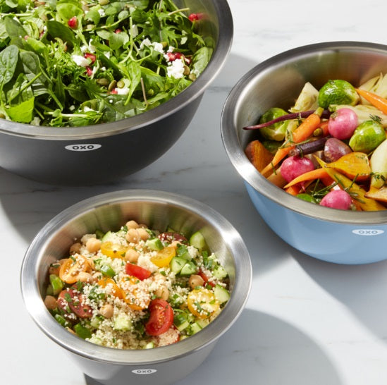 Oxo Stainless Steel Mixing Bowl Set of 3 by Kitchen Niche