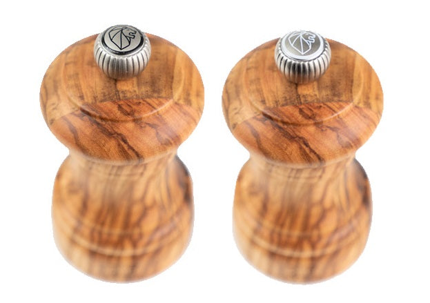Peugeot Bistro Duo Olive Wood Salt & Pepper Mill Set 10cm by Kitchen Niche