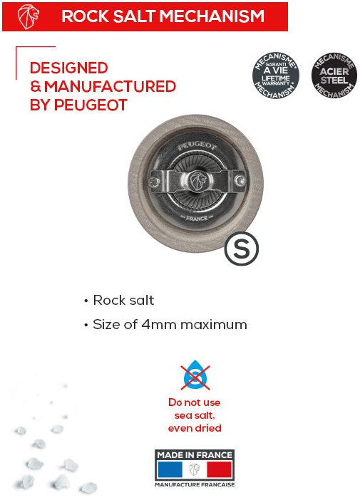 Peugeot Bistro Smoked Grey Lacquer Salt Mill by Kitchen Niche