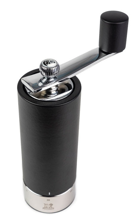 Peugeot Isen Black & Steel Crank Handle Salt Mill by Kitchen Niche