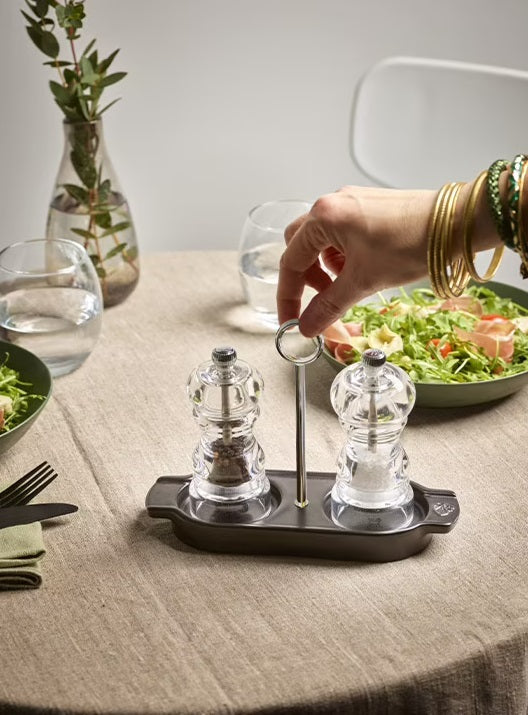 Peugeot Linea Ceramic Mill Tray with Handle Satin Black Peugeot by Kitchen Niche