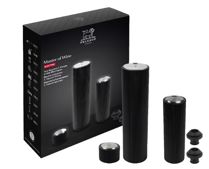 Peugeot Master of Wine Electric Corkscrew & Wine Pump Set Peugeot by Kitchen Niche