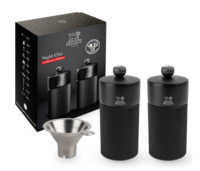 Peugeot Night Chic Line Salt & Pepper Mill Gift Set Peugeot by Kitchen Niche