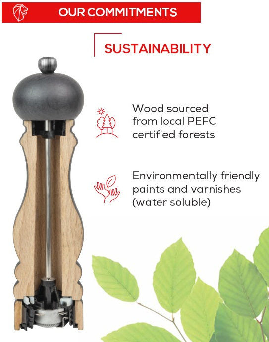 Peugeot Paris u'Select Satin Black Lacquer 30cm Salt Mill by Kitchen Niche