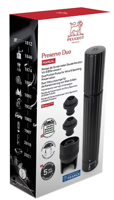 Peugeot Preserve Duo Vacuum Pump for Wine & Sparkling Wine Peugeot by Kitchen Niche