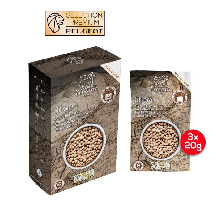 Peugeot Sikara Madagascar White Pepper 60g by Kitchen Niche