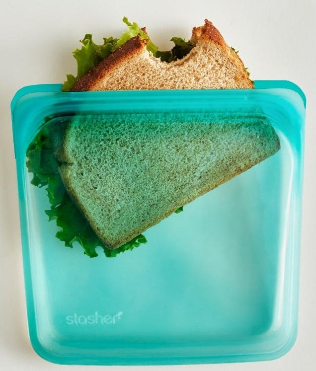 Stasher Reusable Sandwich Bag Aqua by Kitchen Niche