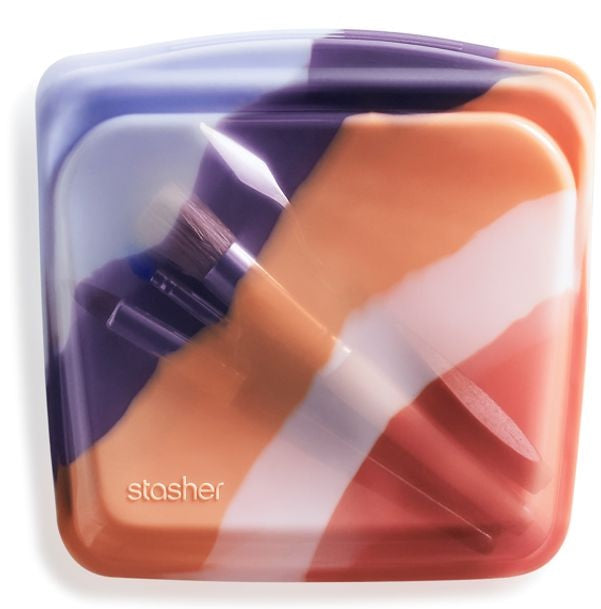 Stasher ARTIVISM Reusable Sandwich Bag Purple Wave by Kitchen Niche