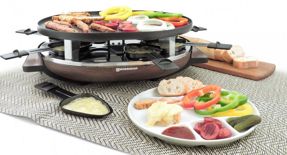 Swissmar 8 Person Matterhorn Raclette Grill with Wood Base by Kitchen Niche