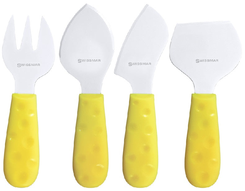 Swissmar Petite Suisse Yellow 4 Piece Cheese Knife Set by Kitchen Niche