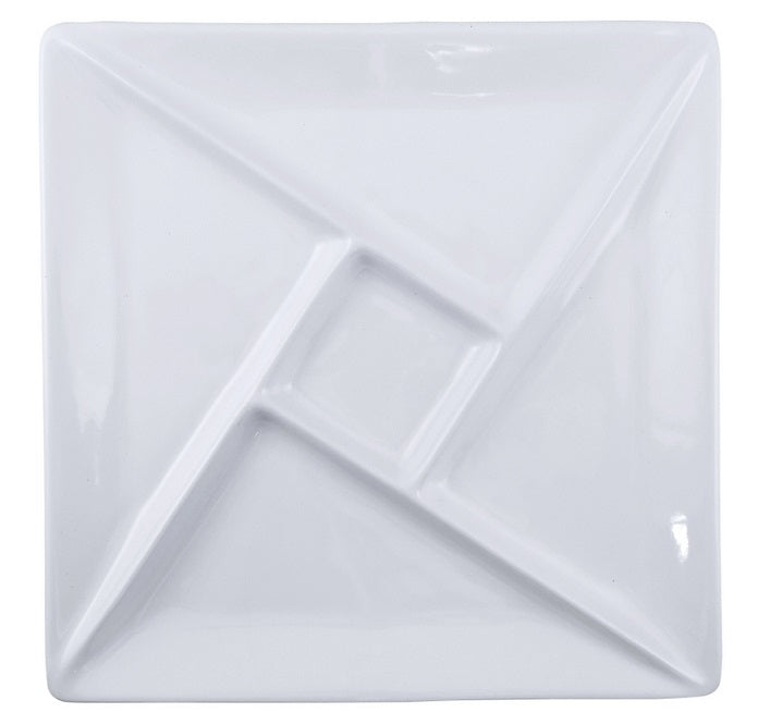 Swissmar Square Porcelain Fondue Plate Set of 4 by Kitchen Niche