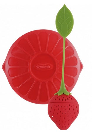 Trudeau Strawberry Shaped Silicone Tea Infuser with Lid by Kitchen Niche
