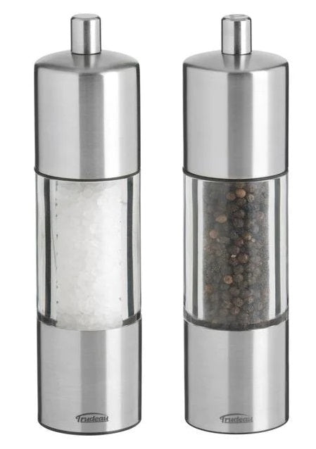 Trudeau Adagio Pepper Mill & Salt Mill – 7.5" – Stainless Steel by Kitchen Niche