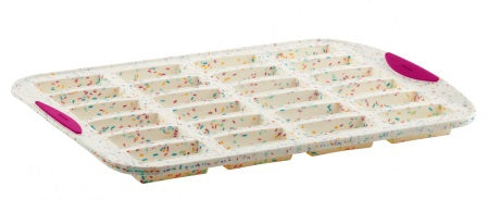 Trudeau Confetti Silicone 24 Bar Cake Pan by Kitchen Niche