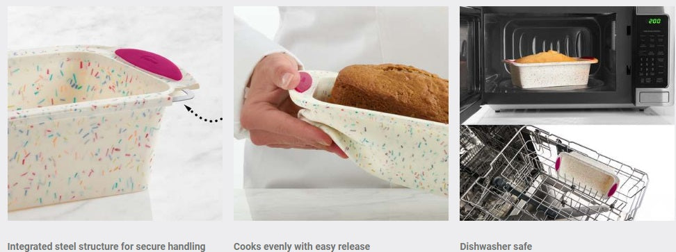 Trudeau Confetti Silicone Loaf Pan by Kitchen Niche