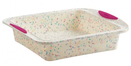 Trudeau Confetti Silicone Square Cake Pan by Kitchen Niche