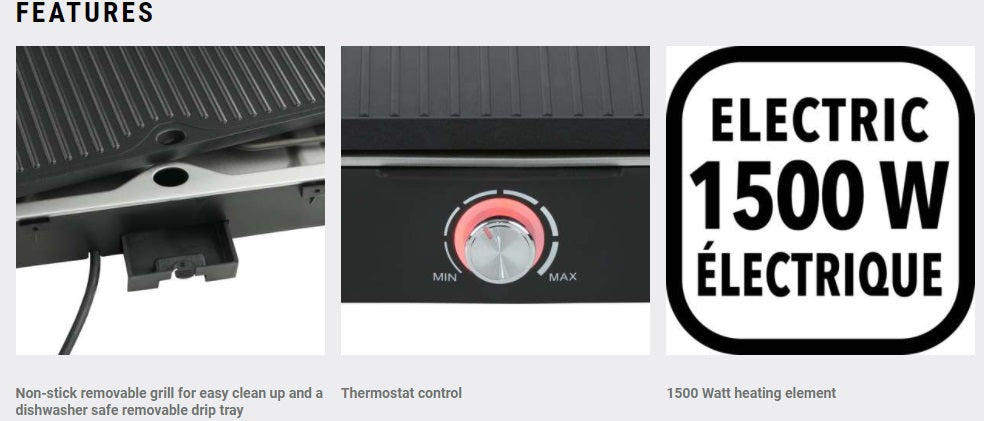 Trudeau Electric Griddle – Die Cast by Kitchen Niche