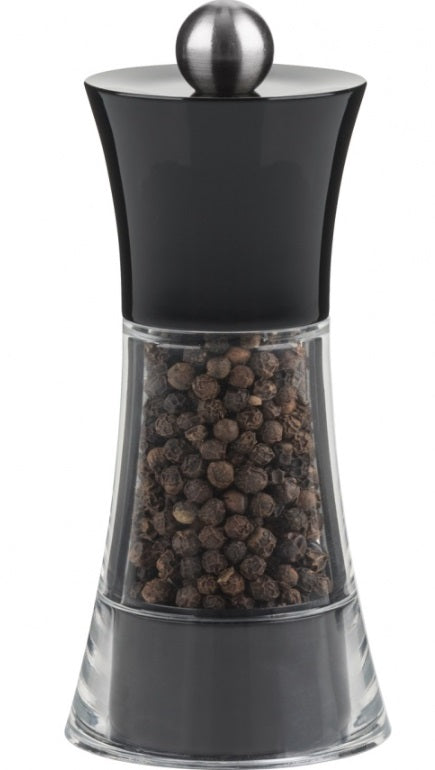 Trudeau Fiesta Pepper Mill Black Arcylic 5" by Kitchen Niche