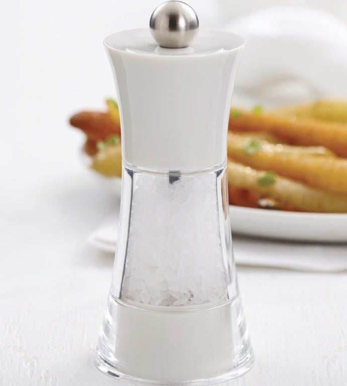 Trudeau Fiesta Salt Mill White Arcylic 5" by Kitchen Niche