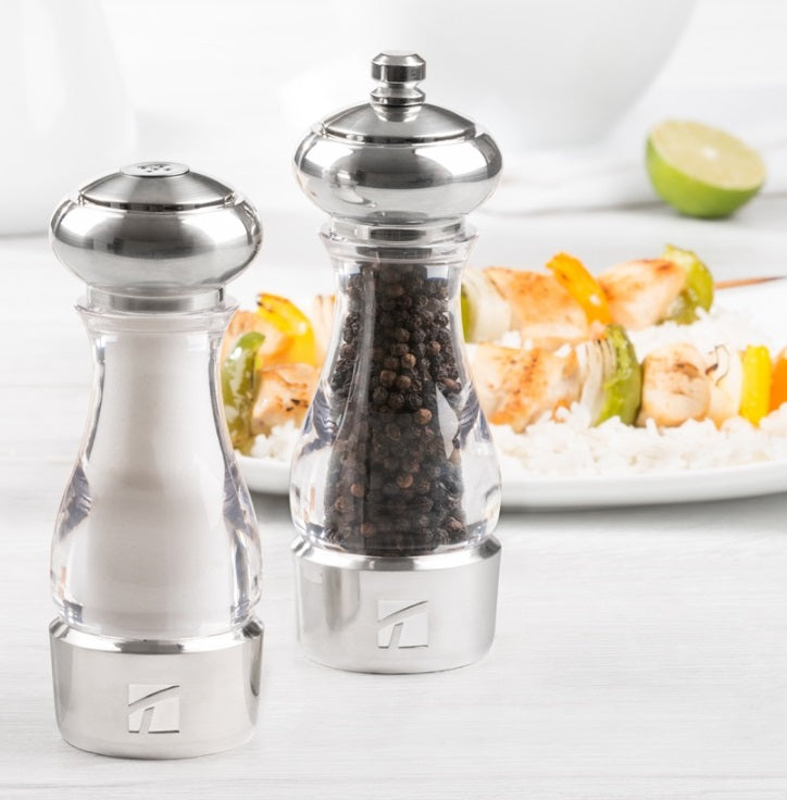 Trudeau Maya Pepper Mill & Shaker – 6" – Clear by Kitchen Niche