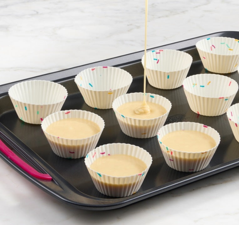 Trudeau Set of 12 Confetti Silicone Muffin Baking Cups by Kitchen Niche