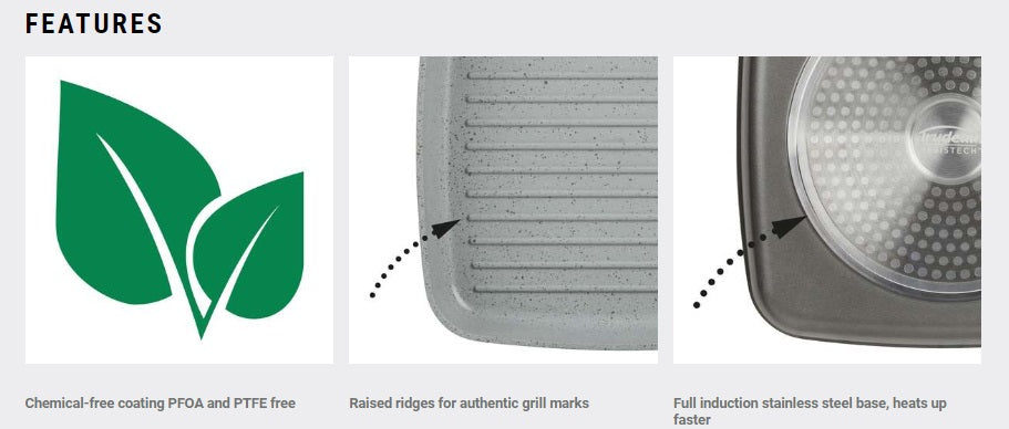 Trudeau Pure Non-Stick Ceramic Grill Pan by Kitchen Niche