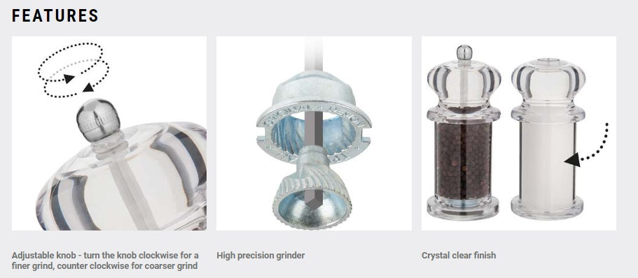 Trudeau Tradition Pepper Mill & Salt Shaker – 5.5" by Kitchen Niche