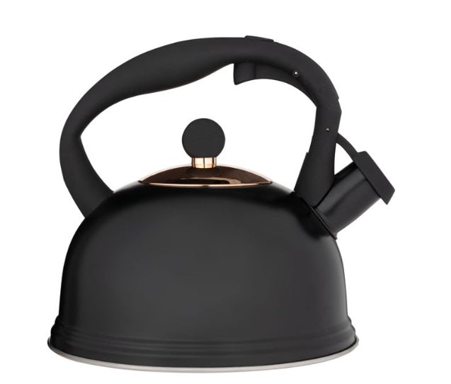Typhoon Otto Whistling Tea Kettle Matte Black by Kitchen Niche