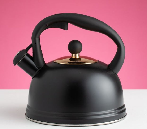 Typhoon Otto Whistling Tea Kettle Matte Black by Kitchen Niche