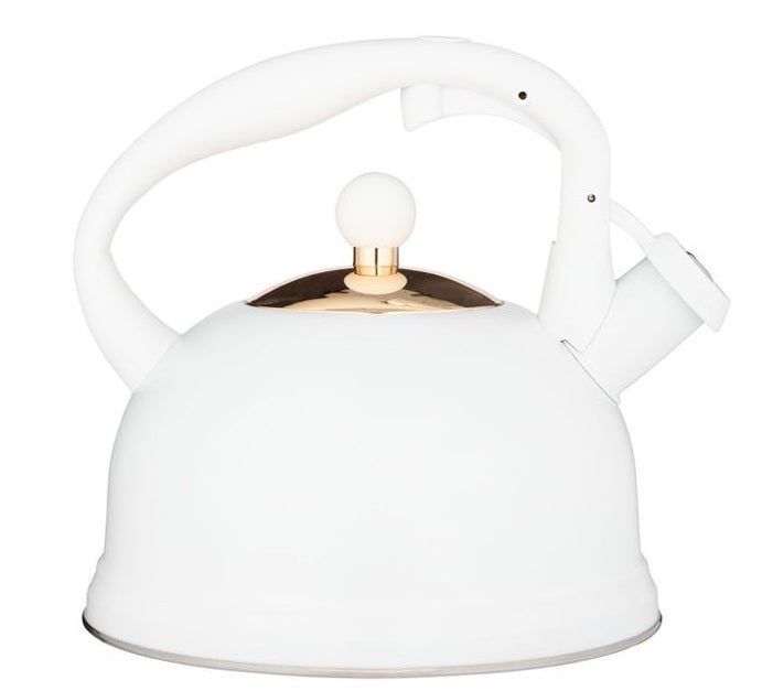Typhoon Otto Whistling Tea Kettle White by Kitchen Niche