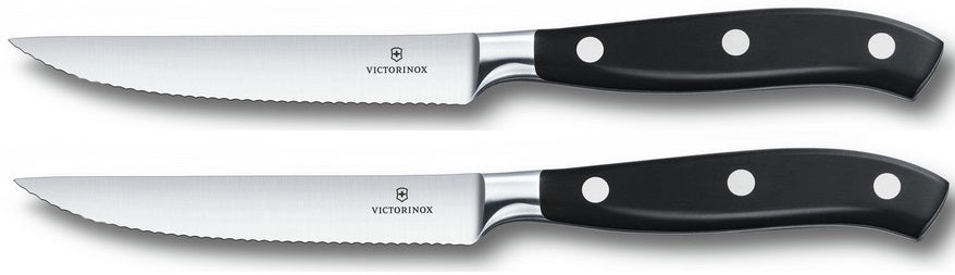 Victorinox Grand Maitre Forged Serrated Steak Knife Set of 2 by Kitchen Niche
