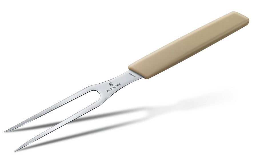 Victorinox Modern Carving Fork with Almond-Beige Handle by Kitchen Niche
