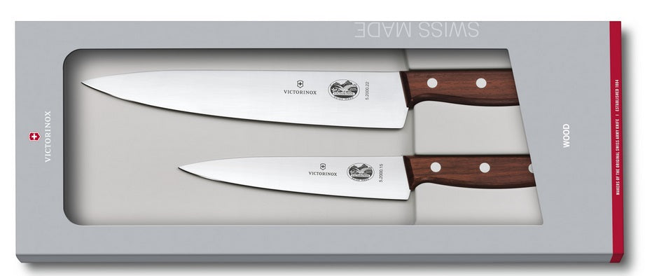 Victorinox Rosewood Carving Knife with Chef Knife Set by Kitchen Niche
