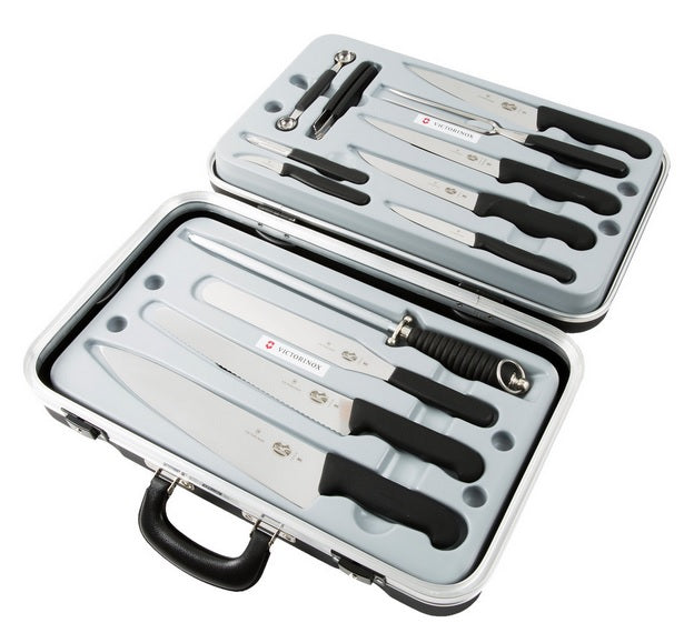 Victorinox 14-Piece Fibrox Knife Set with Case by Kitchen Niche