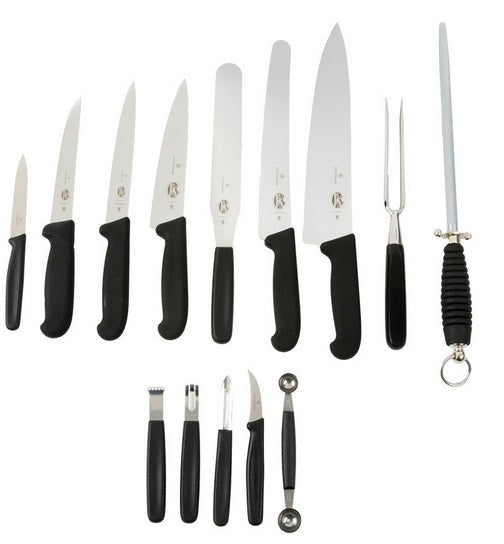 Victorinox 14-Piece Fibrox Knife Set with Case by Kitchen Niche