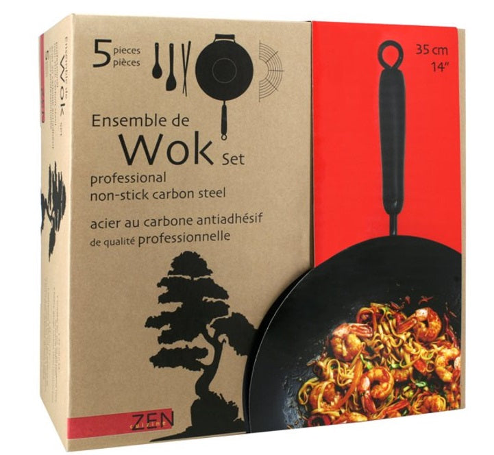 Zen Cuizine 5-Piece Wok & Accessory Set by Kitchen Niche
