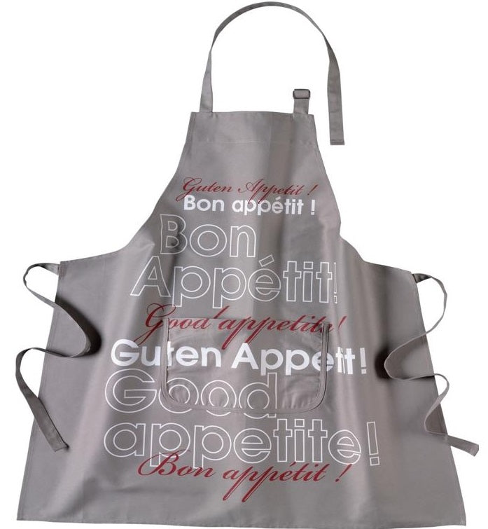 Ziczac Taupe Bon Appetit Apron by Kitchen Niche
