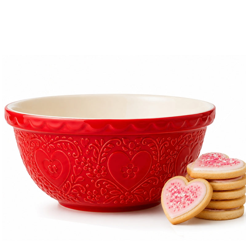 Mason Cash Sweet Hearts Mixing Bowl – Red – 11.75"