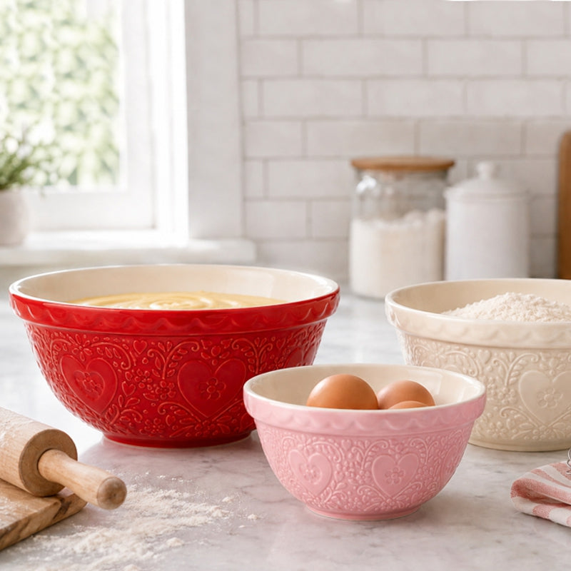 Mason Cash Sweet Hearts Mixing Bowl – Pink – 8.25"
