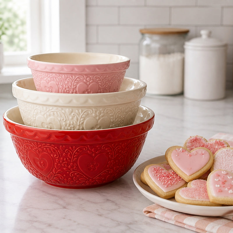 Mason Cash Sweet Hearts Mixing Bowl – Pink – 8.25"